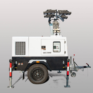 Tháp đèn di động ngoài trời Máy phát điện Diesel Tháp chiếu sáng di động thủy lực