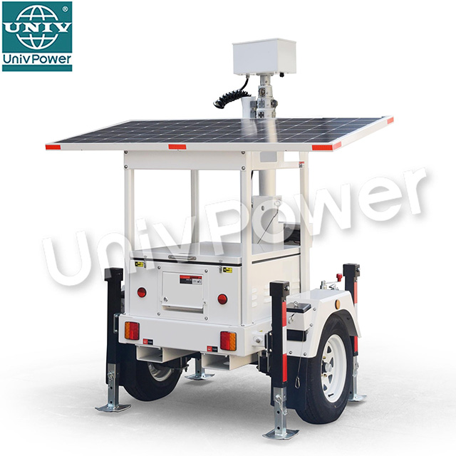 Trailer giám sát năng lượng mặt trời di động ngoài trời với camera quan sát