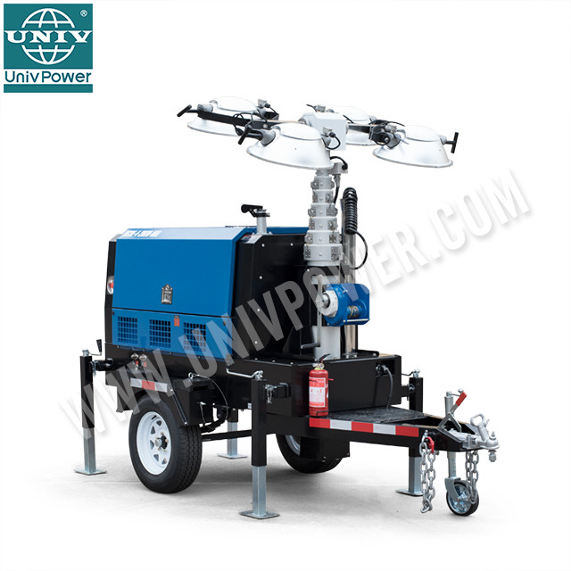 Tháp chiếu sáng Hydraylic chất lượng cao với máy phát điện Diesel