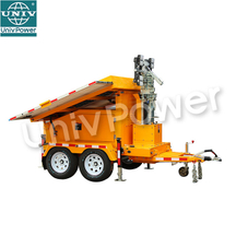 UST-1200 Đèn chiếu sáng lũ lụt kéo dài Xe kéo di động gắn trên Tháp đèn LED năng lượng mặt trời